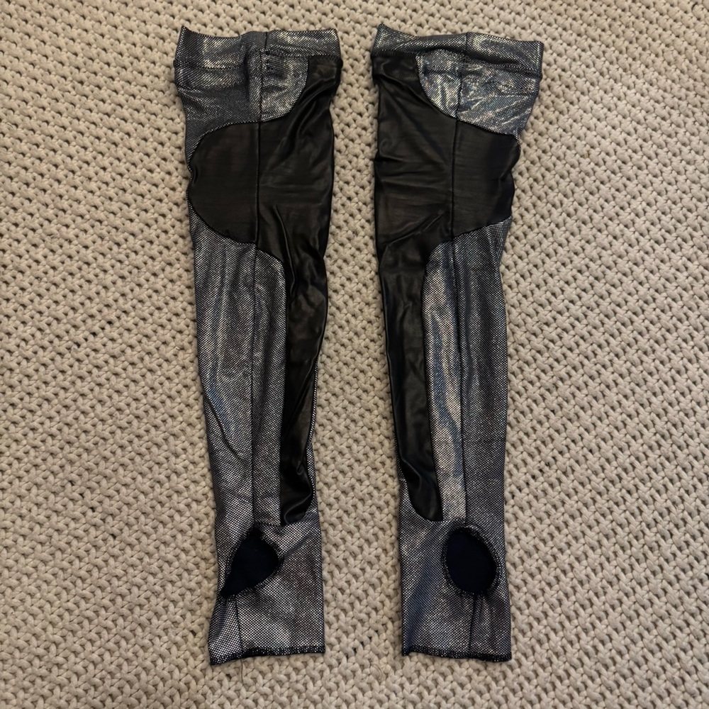 Silver and Black Pole Dance Stockings